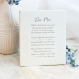 "Dear Mom" Wall Plaque or Table Top with Easel- 6"  (Minimum qty.  purchase is 1)    