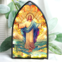 Risen Christ Stained Glass Tabletop Decor - 3.25"W x 5.5"H * (Minimum quantity purchase is 1) 