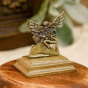 St Michael Table Top Icon, Antique Gold on Wood Base - 2.75"  (Minimum Purchase is 1)   