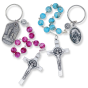 Mix and Match Handmade Rosary Decade Keychains with Different Saint and Colors - 10.25" (Minimum quantity purchase is 1)