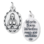 Mary, Mystic Rose Medal (Spanish) - 1 1/8" Silver Oxidized, Made in Italy *   (Minimum quantity purchase is 2)