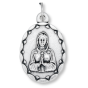 Mary, Mystic Rose Medal (Spanish) - 1 1/8" Silver Oxidized, Made in Italy *   (Minimum quantity purchase is 2)