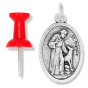 St Francis Bless and Protect My Pet Medal, 1" Silver Oxidized Oval Medal, Made in Italy OUT OF STOCK!   CHECK OUT ME1865!/ME1937 OR ME7237!    (Minimum quantity purchase is 2)