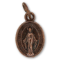 LATIN  Miraculous Medal - Oval - 9/16 inch - Bronze  (Minimum quantity purchase is 3)