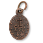 LATIN  Miraculous Medal - Oval - 9/16 inch - Bronze  (Minimum quantity purchase is 3)