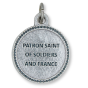 St Joan of Arc (Soldiers, France) Round Medal - 7/8", Silver Ox  (Minimum quantity purchase is 3)