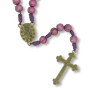 Rosary with 8mm Purple Wooden Beads and Miraculous Center - 15" (Minimum quantity purchase is 1)