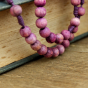 Rosary with 8mm Purple Wooden Beads and Miraculous Center - 15"   (Minimum quantity purchase is 1)