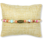 Our Lady of Guadalupe Bronze Tone Bracelet with 4mm Pink and White Wooden Beads and Charm * (Minimum quantity purchase is 1)