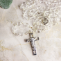 Sterling Silver Heirloom Rosary with Clear Swarovski Crystal Beads  * (Minimum quantity purchase is 1)