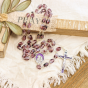 Holy Family Rosary with Purple and Clear Faux Chevron Glass Beads - 21"    (Minimum quantity purchase is 1)