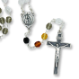 Scapular Medal, Multi-Color Crystal Bead Rosary - 18.25"  * (Minimum quantity purchase is 1)