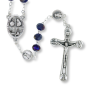   Our Lady of Fatima Rosary with 6 x 8mm Blue Rondelle Glass Beads - 19.5" * (Minimum quantity purchase is 1)