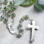   Double Capped Bead Rosary with 9mm Emerald Green (May) Glass Beads - 24" *   (Minimum quantity purchase is 1)