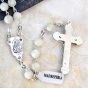  Genuine Mother of Pearl 6mm Bead Rosary - 18"   (Minimum quantity purchase is 1)