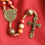 Christmas Ornament with 15.5" Rosary and Plaid Bow  * (Minimum qty. purchase is 1) 