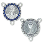 St Carlo Acutis (Internet) Round Centerpiece - Blue Enamel, 3/4"   (Minimum quantity purchase is 2)