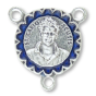 St Carlo Acutis (Internet) Round Centerpiece - Blue Enamel, 3/4"   (Minimum quantity purchase is 2)