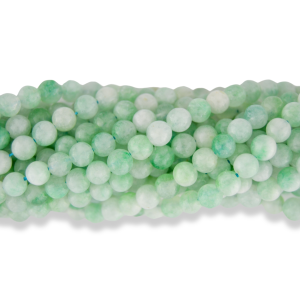 Jade Beads in Variegated Green, 6mm - Pkg 60  (Minimum quantity purchase is 1)