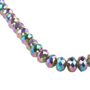  Glass Crystal Rondelle Beads 6 x 8 mm - Mardis Gras - 16 inch strand  
