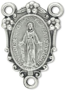  Ornate Oval Miraculous Medal Rosary Center    (Minimum quantity purchase is 2)