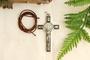  St. Benedict  Enamel Crucifix silver 3