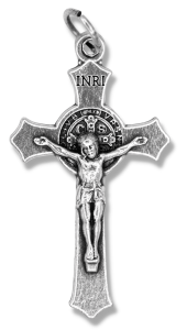 NEW! Rosary Mkg Supplies Cross Crucifix centers platd metal 30pc