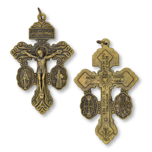 3-Way Pardon Crucifix (St. Benedict & Miraculous Medal) - 2-1/8