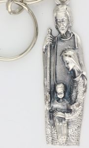 Holy Family Metal Key Chain - 4.5