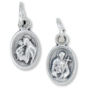  St Anthony / St Francis Medal- Oxidized 1/2 inch  (Minimum quantity purchase is 3)