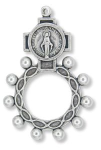   Miraculous Medal Pocket Rosary - Silver Plated Decade Rosary    (Minimum quantity purchase is 1)
