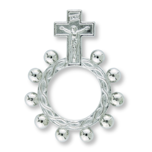 Simple Pocket Decade Rosary, Silver Ox - 1.75