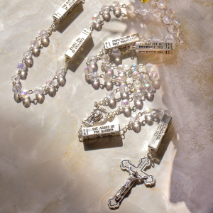  The Mysteries Rosary with Clear Crystal 8 mm Beads - 22