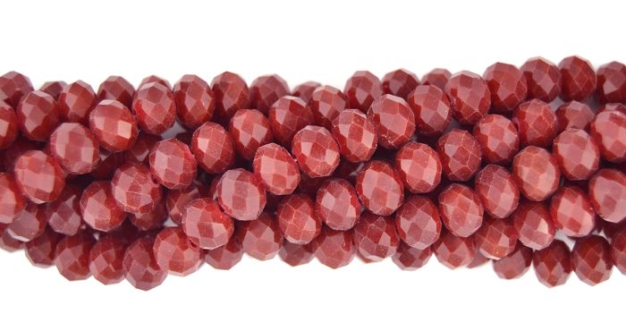  Red Rondelles Glass Crystal Beads, 8x6 mm- 60 beads   (Minimum quantity purchase is 1)