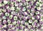 Purple Flowered Ceramic Beads - 6 mm, pkg 60    