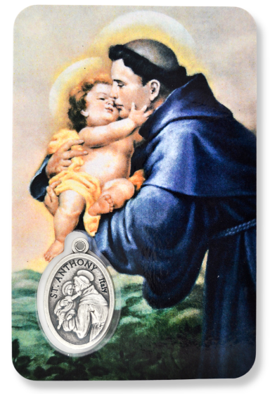 St Anthony Prayer Card with Medal  * (Minimum quantity purchase is 1)