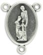 Holy Family Rosary Center (Holy Spirit Dove) – 3/4" Oval Silver Oxidized, Made in Italy * (Minimum quantity purchase is 3)