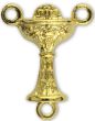 Holy First Communion Chalice Rosary Center - Gold Tone - 5/8"   (Minimum quantity purchase is 5)