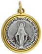 Miraculous Medal 1" Round Two Tone – English – Made in Italy   (Minimum quantity purchase is 1)