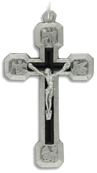  Large Stations of the Cross Crucifix - Black Inlay - Bikers Favorite  (Minimum quantity purchase is 1)