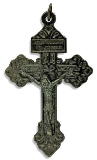 Superior Quality Pardon Indulgence Crucifix with Gun Metal Finish - 2 1/8"    (Minimum quantity purchase is 3)