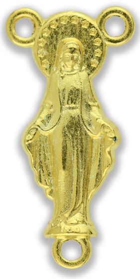 Image of Mary Rosary Centerpiece - 7/8" Silhouette Gold Plated, Made in Italy   (Minimum quantity purchase is 2)
