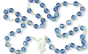  AB Blue / March 7mm Glass Bead Rosary - 20 1/2"     (Minimum quantity purchase is 1)