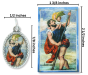 St Christopher Medal (1" Color Image) with Picture Card - Made in Italy * (Minimum quantity purchase is 2)