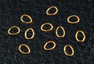    Jump rings - gold finish oval - 4 mm x 5 mm diameter by 0.6 mm thick - 250 pcs     (Minimum quantity purchase is 1)