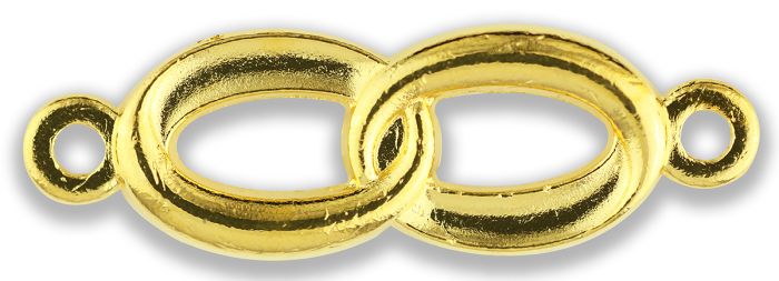 Double Wedding Ring Our Father Beads, Gold Tone - 1"    (Minimum quantity purchase is 6)