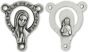 Mary Crown of Stars Rosary Center (Sacred Heart of Jesus) - 3/4" Silver Oxidized, Made in Italy *   (Minimum quantity purchase is 3)