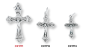 Grape and Vine Sunburst Crucifix -1 1/2" Silver Oxidized, Made in Italy *    (Minimum quantity purchase is 2)