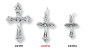 Grape and Vine Sunburst Crucifix -1 1/8" Silver Oxidized, Made in Italy  (Minimum quantity purchase is 2)