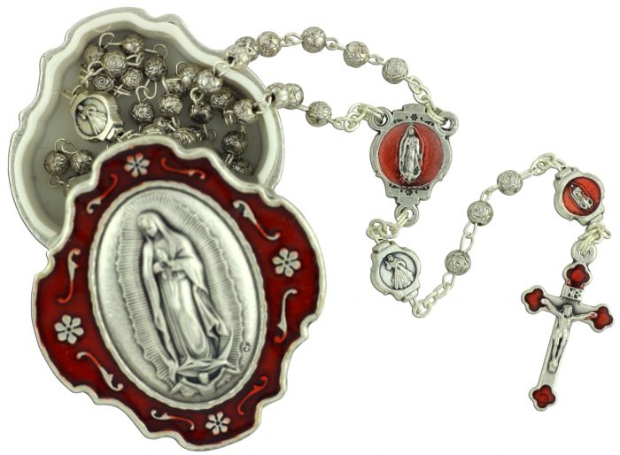    Our Lady Of Guadalupe Rosary with 2-tone Case   
